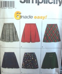 7364 CUTIE GIRLS SHORT  A-SKIRTS PLEATS OR NOT PATTERN 12,14